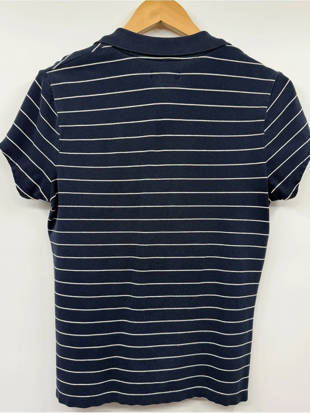 Ralph Lauren Polo Jeans Co Navy & White Striped Logo V Neck SZ M Preppy Nautical